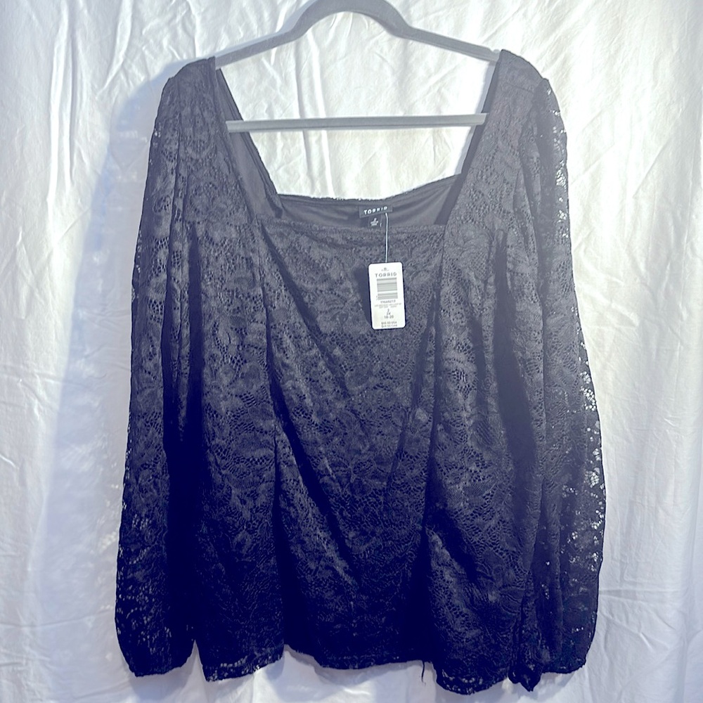 Size 2X black lace blouse